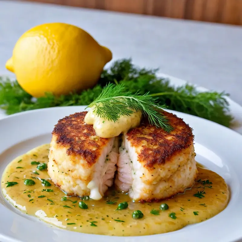 Рецепт Котлеты из хека с укропом и лимонным соусом