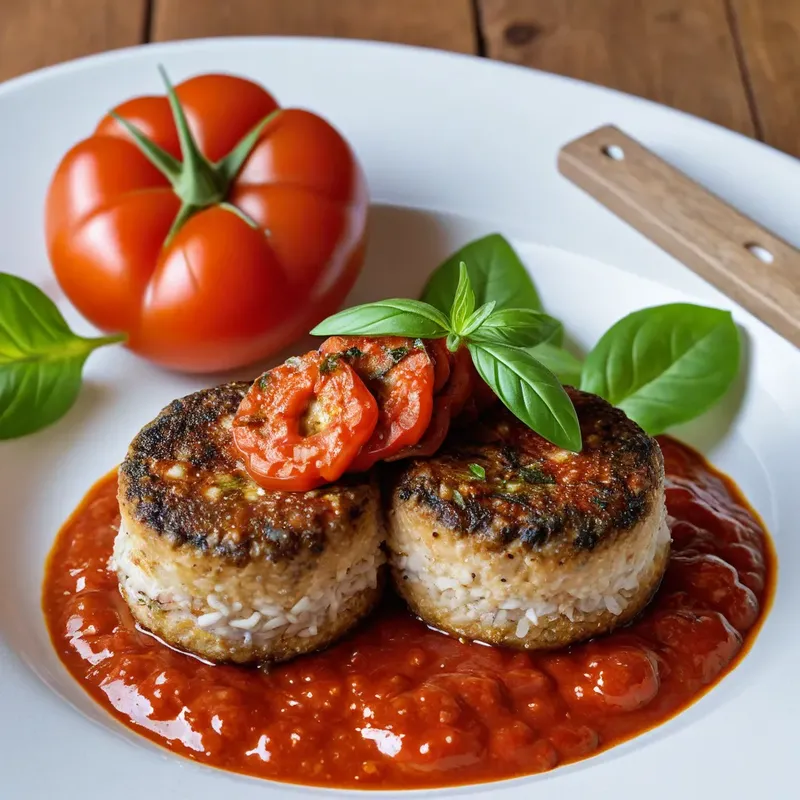 Рецепт Котлеты из сардины с майораном и томатным соусом