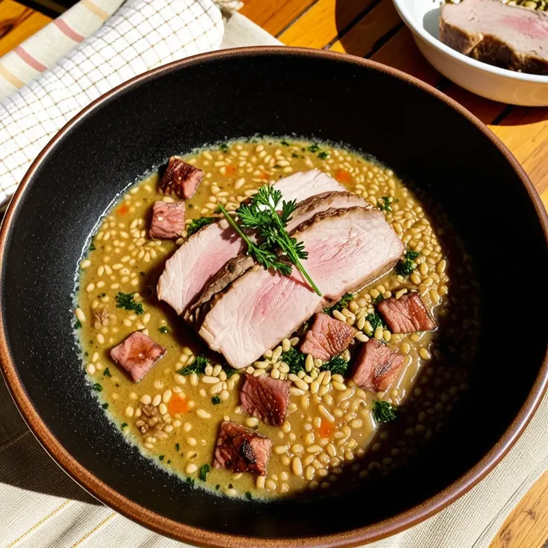 Рецепт Кулеш с копченой корейкой и ячневой крупой