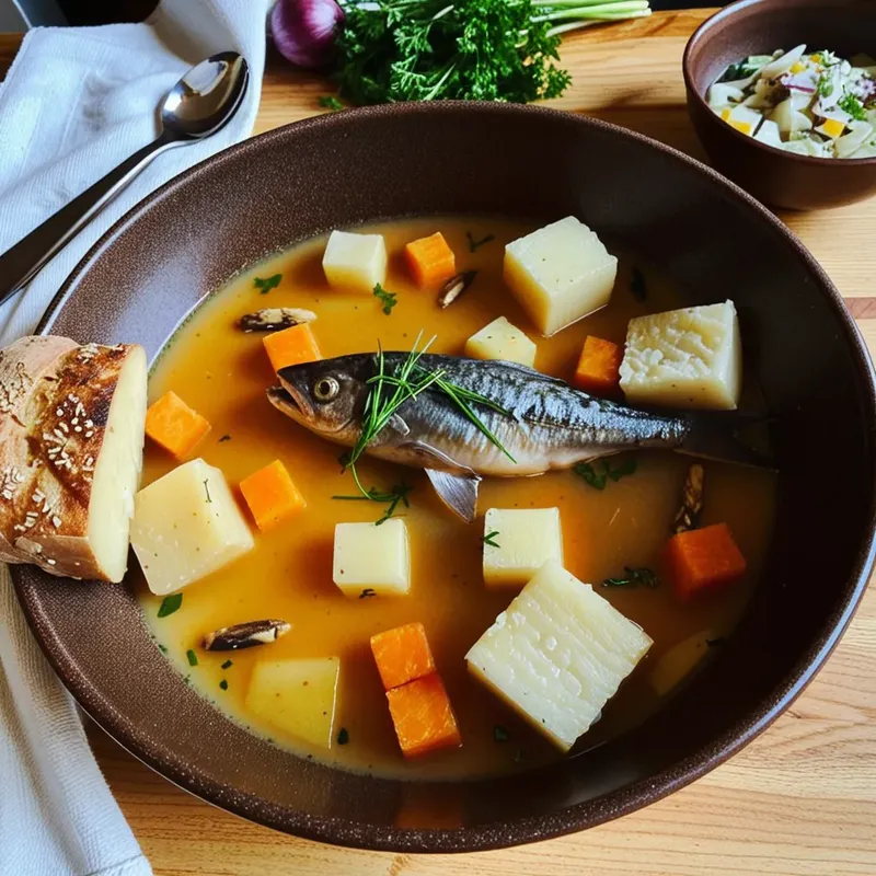 Рецепт Кулеш с копченой скумбрией и картофелем