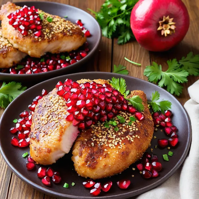 Рецепт Куриные отбивные с гранатом и кунжутом