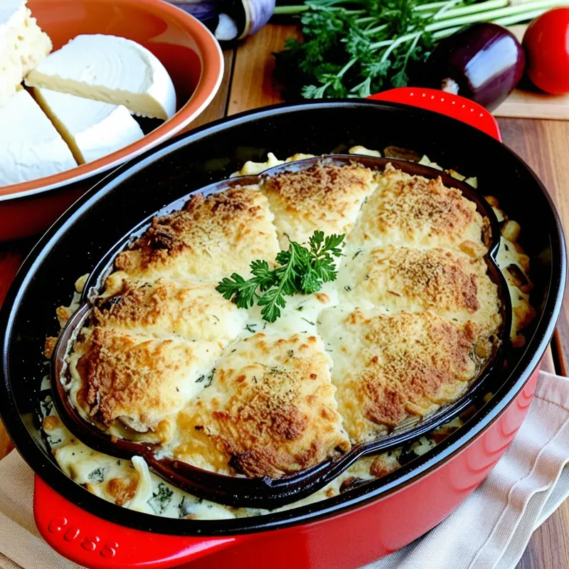 Рецепт Мясная запеканка с баклажанами и маасдамом