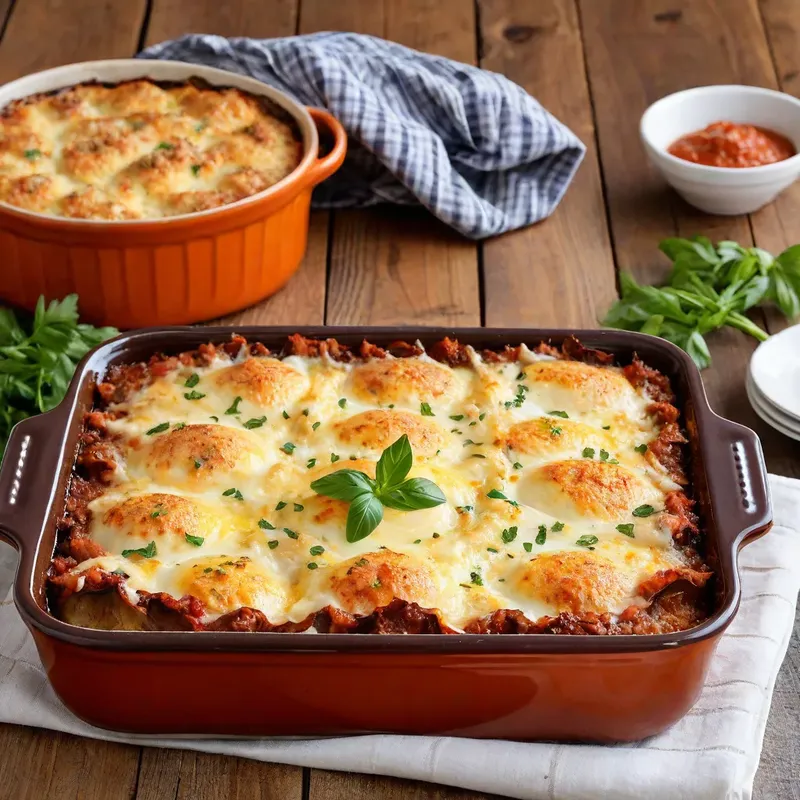 Рецепт Мясная запеканка с баклажанами и маскарпоне