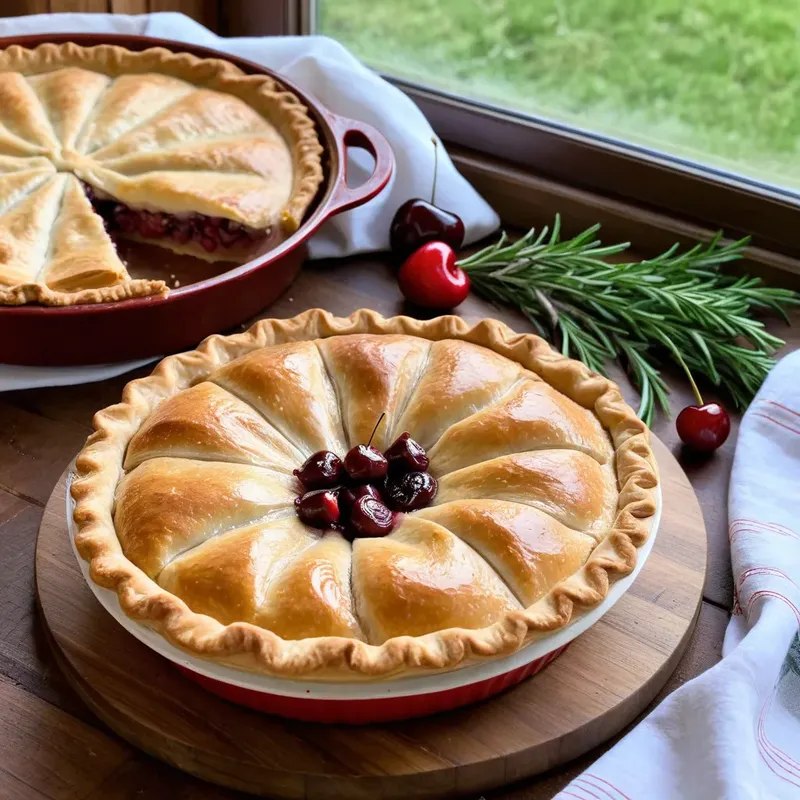 Рецепт Мясной пирог с бараниной и вишней