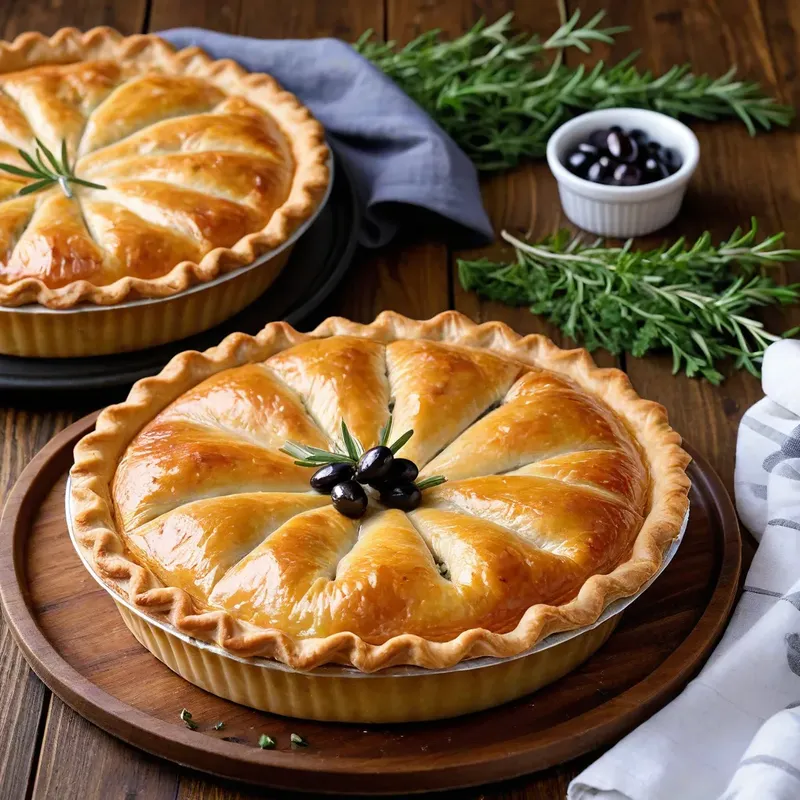 Рецепт Мясной пирог с кроликом и оливками