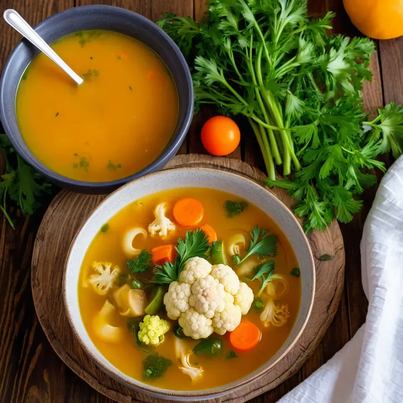 Рецепт Минестроне с цветной капустой и куркумой