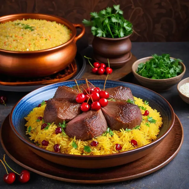 Рецепт Плов с бараниной и черешней