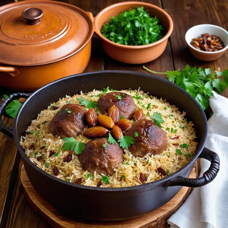 Рецепт Плов с бараниной и финиками