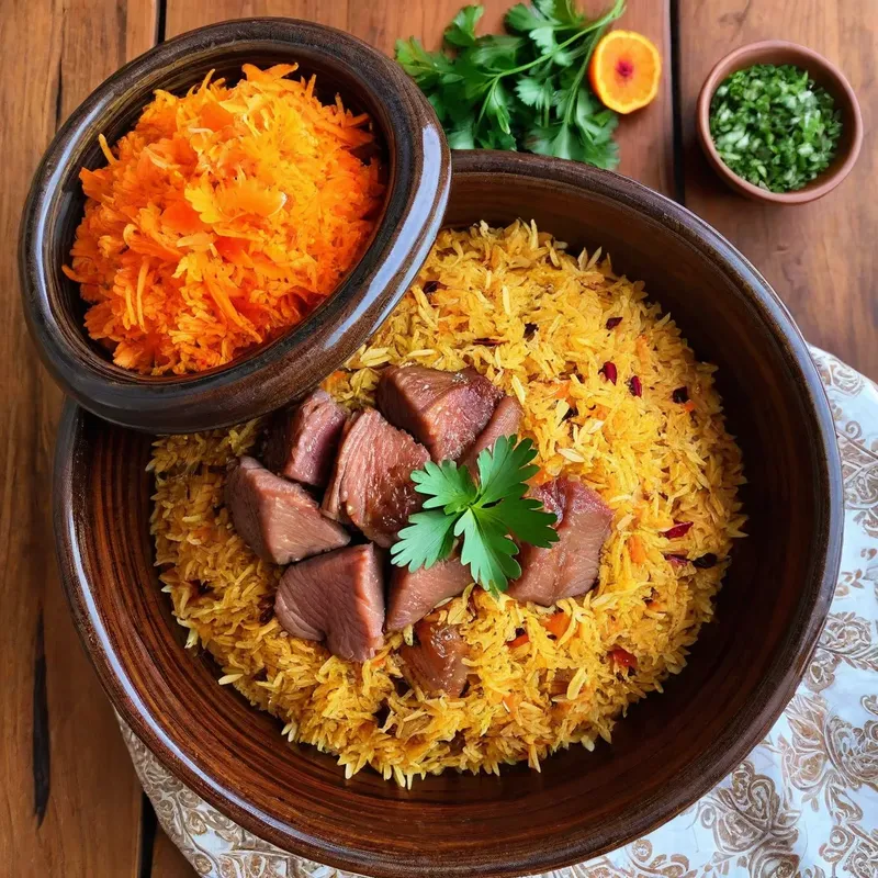 Рецепт Плов с бараниной и сушеными персиками