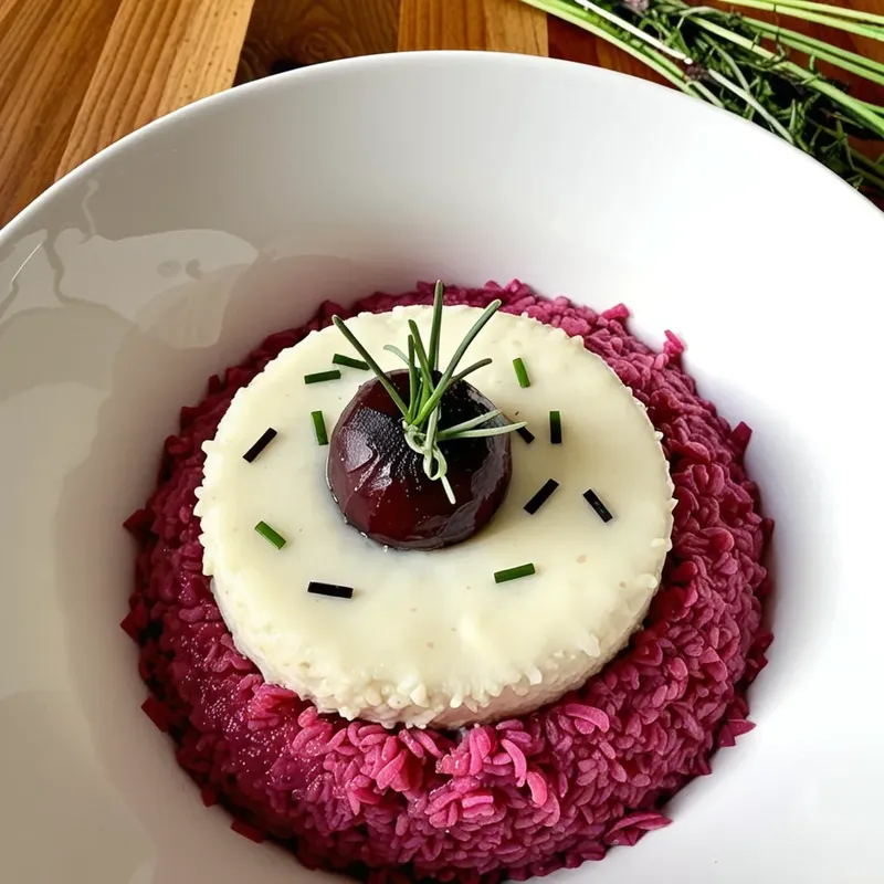 Рецепт Ризотто со свёклой и козьим сыром