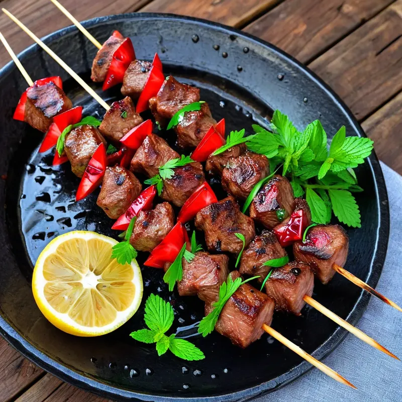 Рецепт Шашлык из баранины с гранатом и мятой