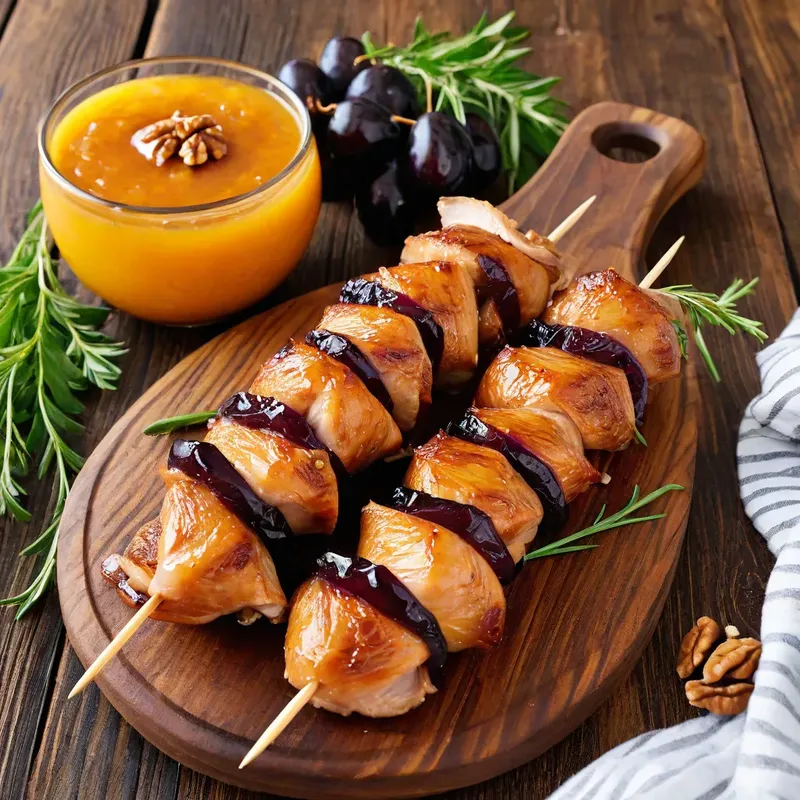 Рецепт Шашлык из индейки с черносливом и грецким орехом