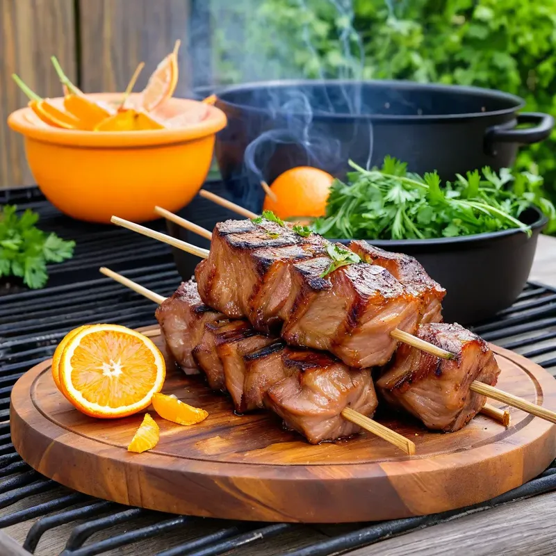Рецепт Шашлык из свинины с апельсином и имбирем