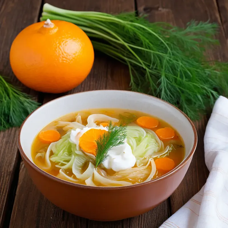 Рецепт Щи с фенхелем и апельсиновой цедрой