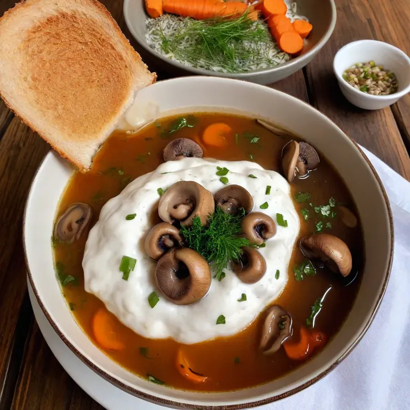 Рецепт Солянка с копчёной корейкой и солёными лисичками