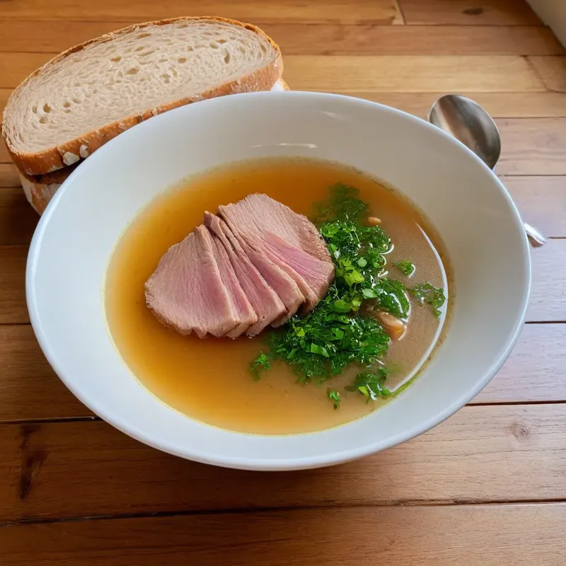 Рецепт Суп с копченым окороком и ячневой крупой