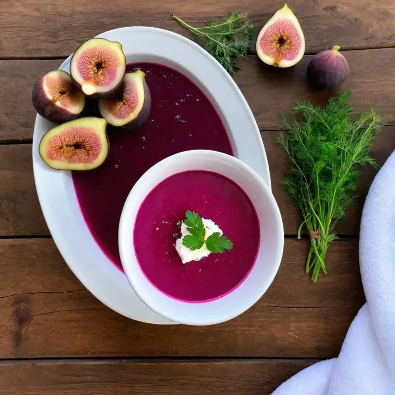 Рецепт Свекольник с инжиром и козьим сыром