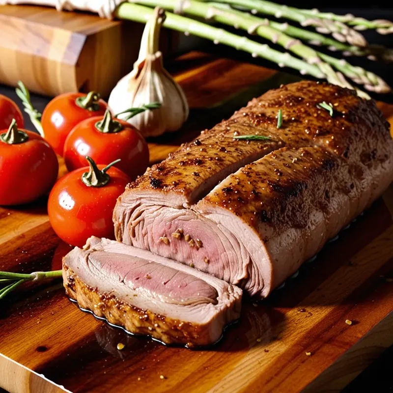 Рецепт Свиная вырезка с медовой корочкой и чесноком