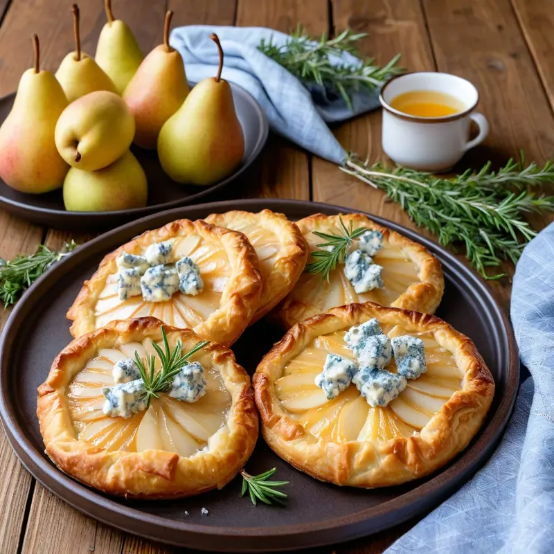 Рецепт Сырные галеты с грушей и голубым сыром