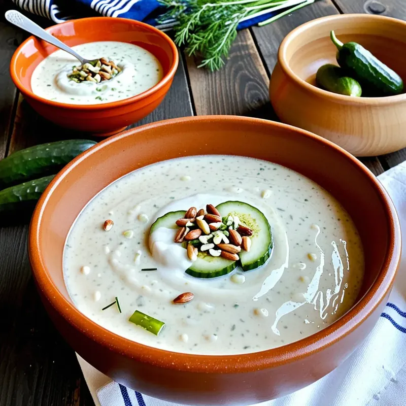 Рецепт Таратор с огурцом и кедровыми орешками