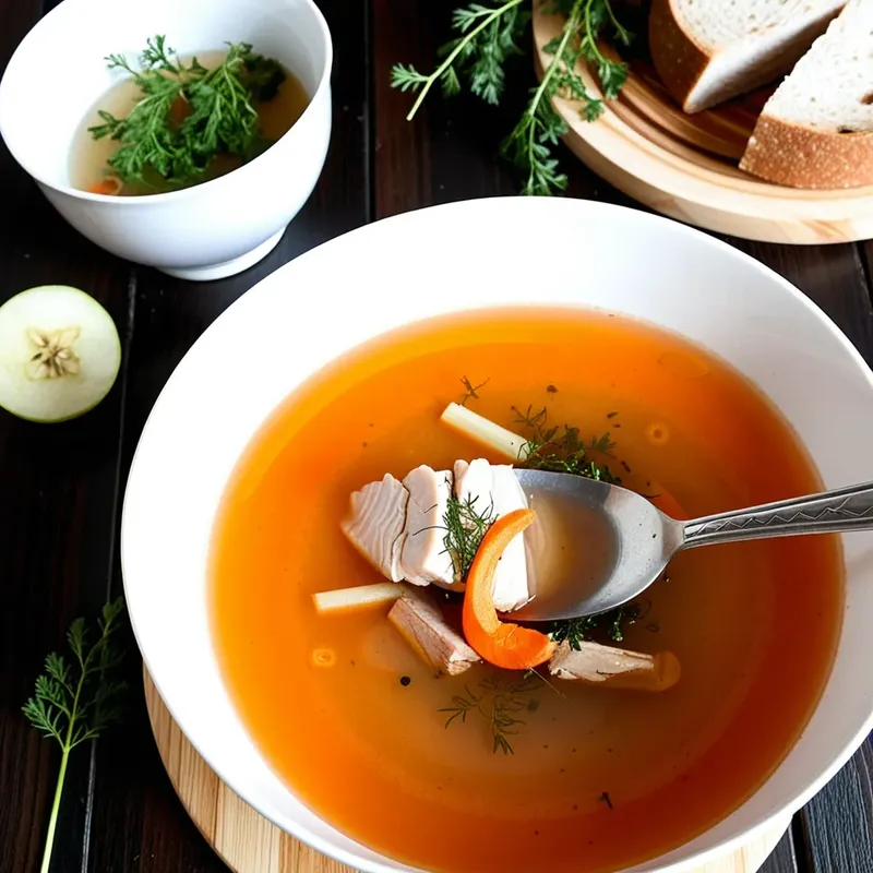 Рецепт Уха из жереха с яблоком и сельдереем