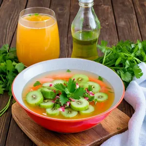 Ботвинья с киви и кинзой