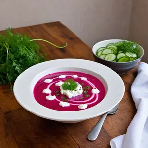 Ботвинья с редисом и козьим сыром