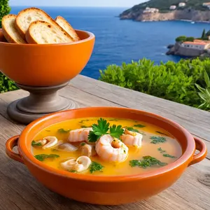 Буйабес с каракатицей и лимонным соусом