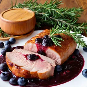 Буженина с черничным соусом и можжевельником