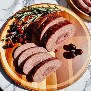 Домашняя колбаса с брусникой и можжевельником