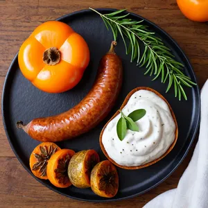 Домашняя колбаса с хурмой и карри