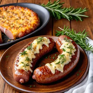 Домашняя колбаса с сыром и пряными травами