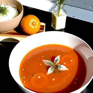 Гаспачо с апельсином и фенхелем