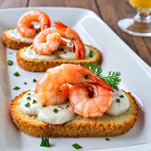 Горячие канапе с креветками и чесночным соусом