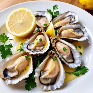 Горячие канапе с устрицами и лимонным соусом