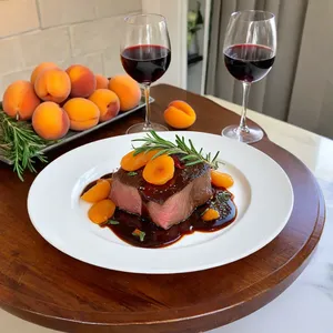 Говядина, томлёная с абрикосами и розмарином