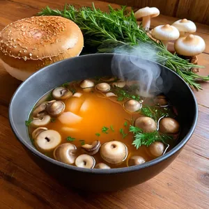 Грибной бульон с шампиньонами и розмарином
