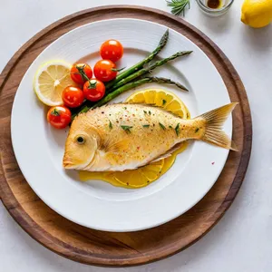 Камбала с лимонно-чесночным маслом и розмарином