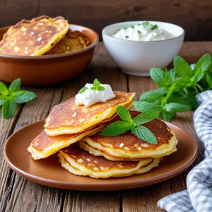 Картофельные драники с брынзой и мятой
