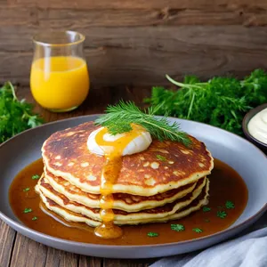 Картофельные драники с зеленью и чесночным соусом