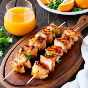 Кебаб из курицы с апельсиново-имбирным маринадом