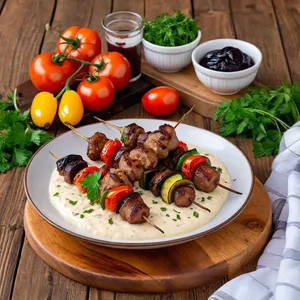 Кебаб из телятины с черносливом и грецкими орехами