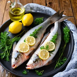 Кефаль в фольге с лимоном и оливковым маслом