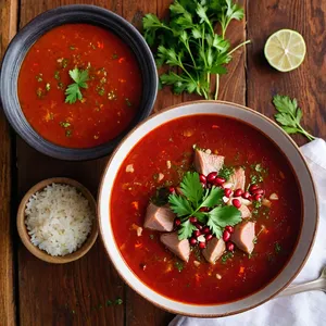 Харчо с индейкой и гранатовым соусом