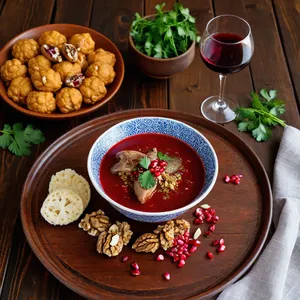 Харчо с перепелкой и гранатовой аджикой