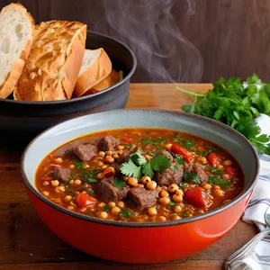 Харира с бараниной и обжаренными перцами