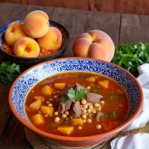Харира с бараниной и персиками