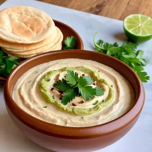 Хумус с копченой фасолью и лаймом