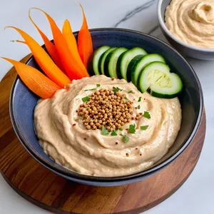 Хумус с маринованным имбирем и кунжутным маслом