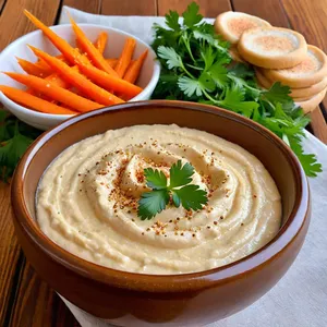 Хумус с печеным чесноком и кунжутом